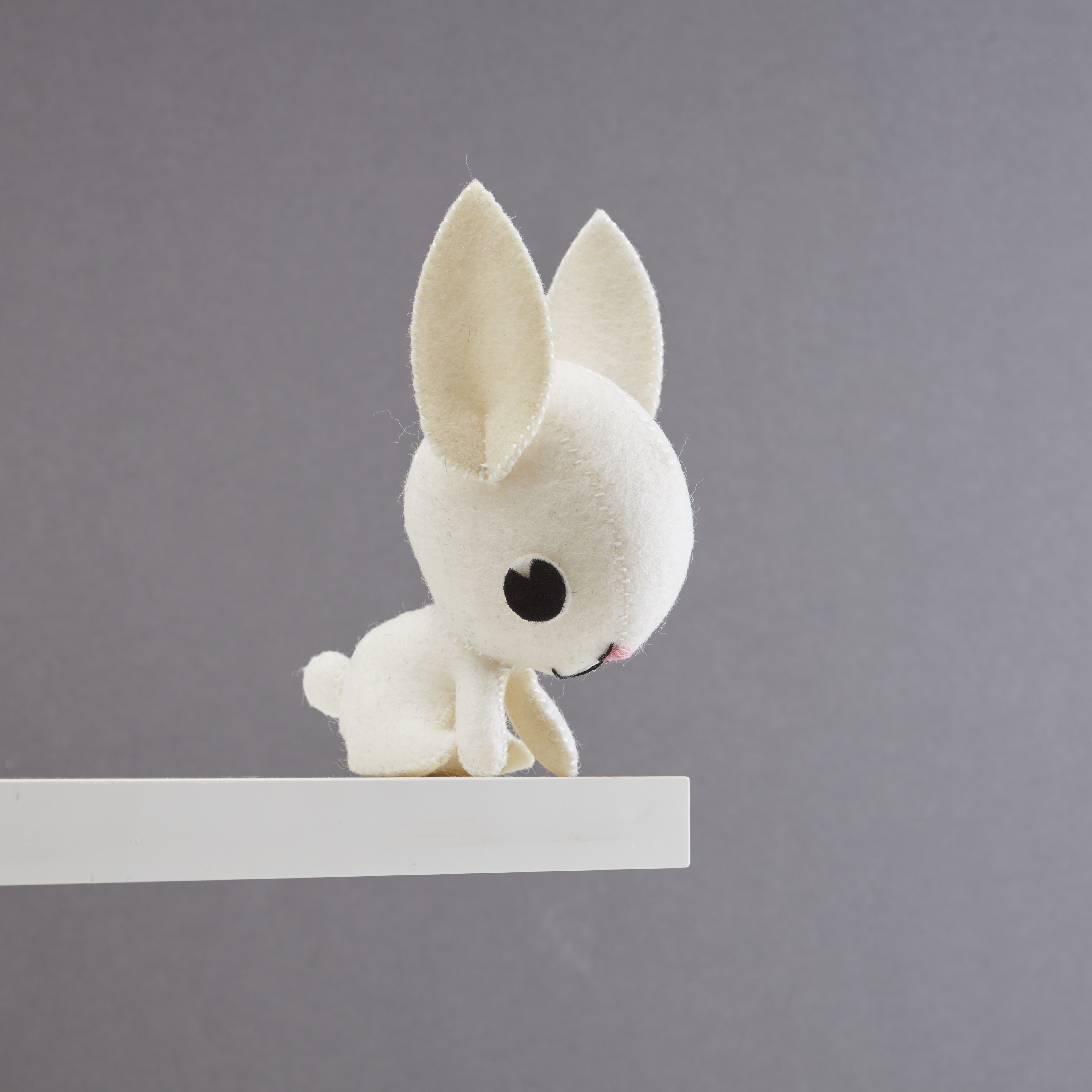 white bunny Felt animal Stitch Studio